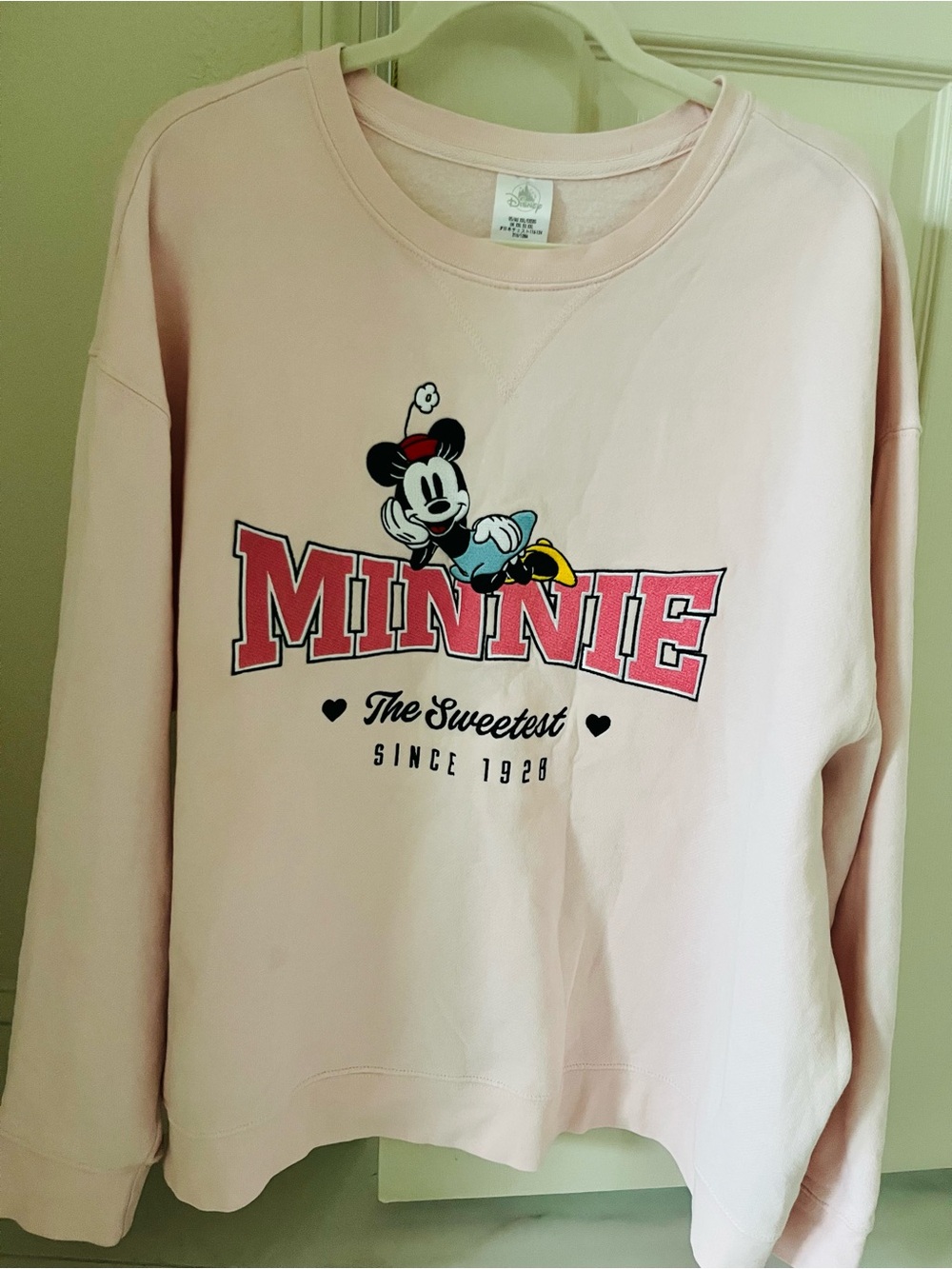 Minnie Graphic Crewneck Sweater - Light Pink XXL